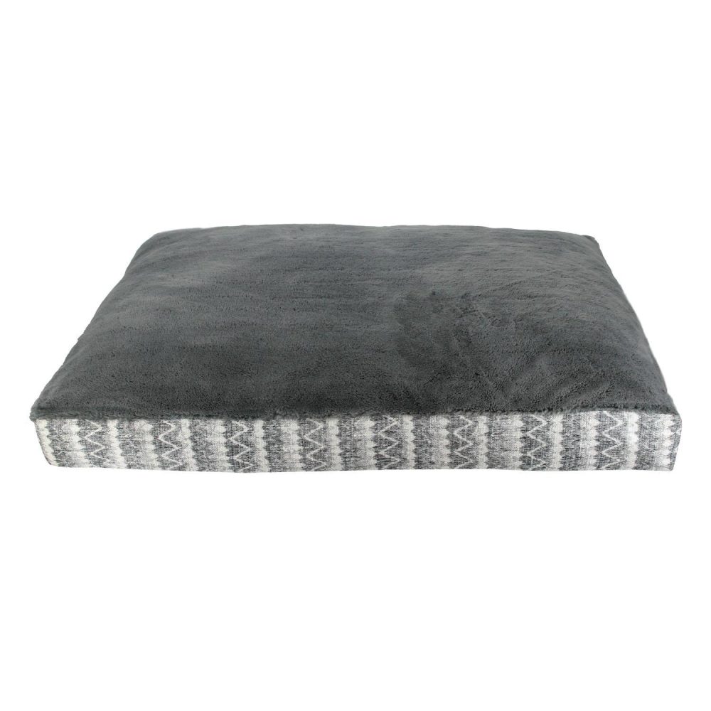 Striped Gusset Pillow Bed Grey | Beds & Mats Beds & Mats Beds & Mats