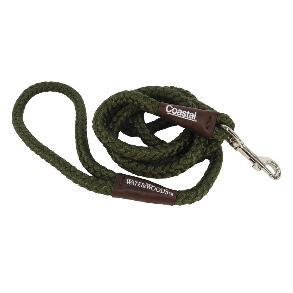 Water and Woods Braided Rope Snap Dog Leash 1in Green | Collars, Leashes & Harnesses Collars, Leashes & Harnesses Collars, Leashes & Harnesses