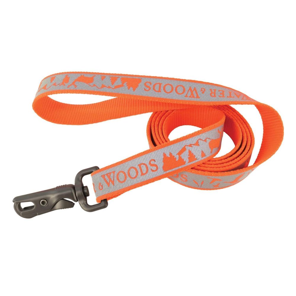 Water and Woods Reflective Dog Leash 1in Orange | Collars, Leashes & Harnesses Collars, Leashes & Harnesses Collars, Leashes & Harnesses