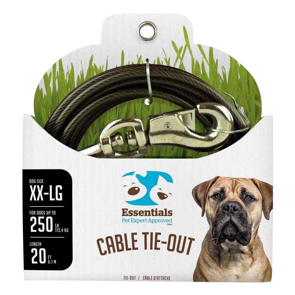 XX-Large Dog Black Cable Tie-Out | Collars, Leashes & Harnesses Collars, Leashes & Harnesses Collars, Leashes & Harnesses