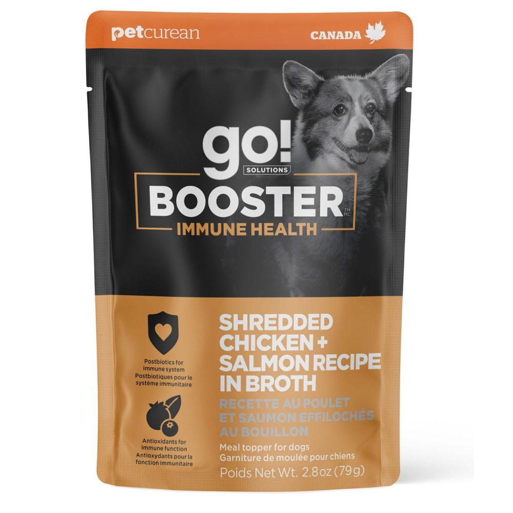 Booster Immune Health Shredded Chicken + Salmon Recipe Dog Food / 2.8 oz – 24 pk | Wet Food Dog Dog