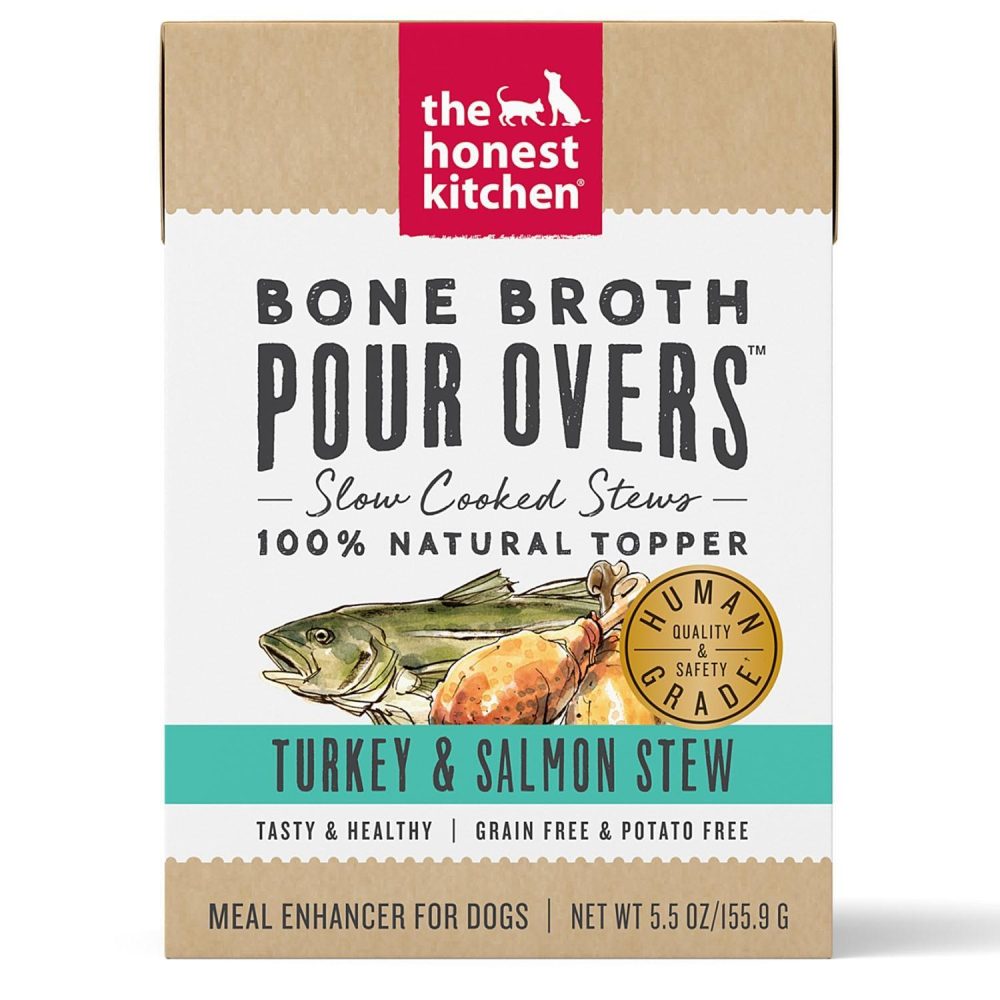 Bone Broth Pour Overs Turkey & Salmon Stew Dog Food / 5.5 oz – 12 pk | Wet Food Dog Dog